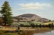 Alfred Ordway Fishing on Fairlee Pond Germany oil painting artist